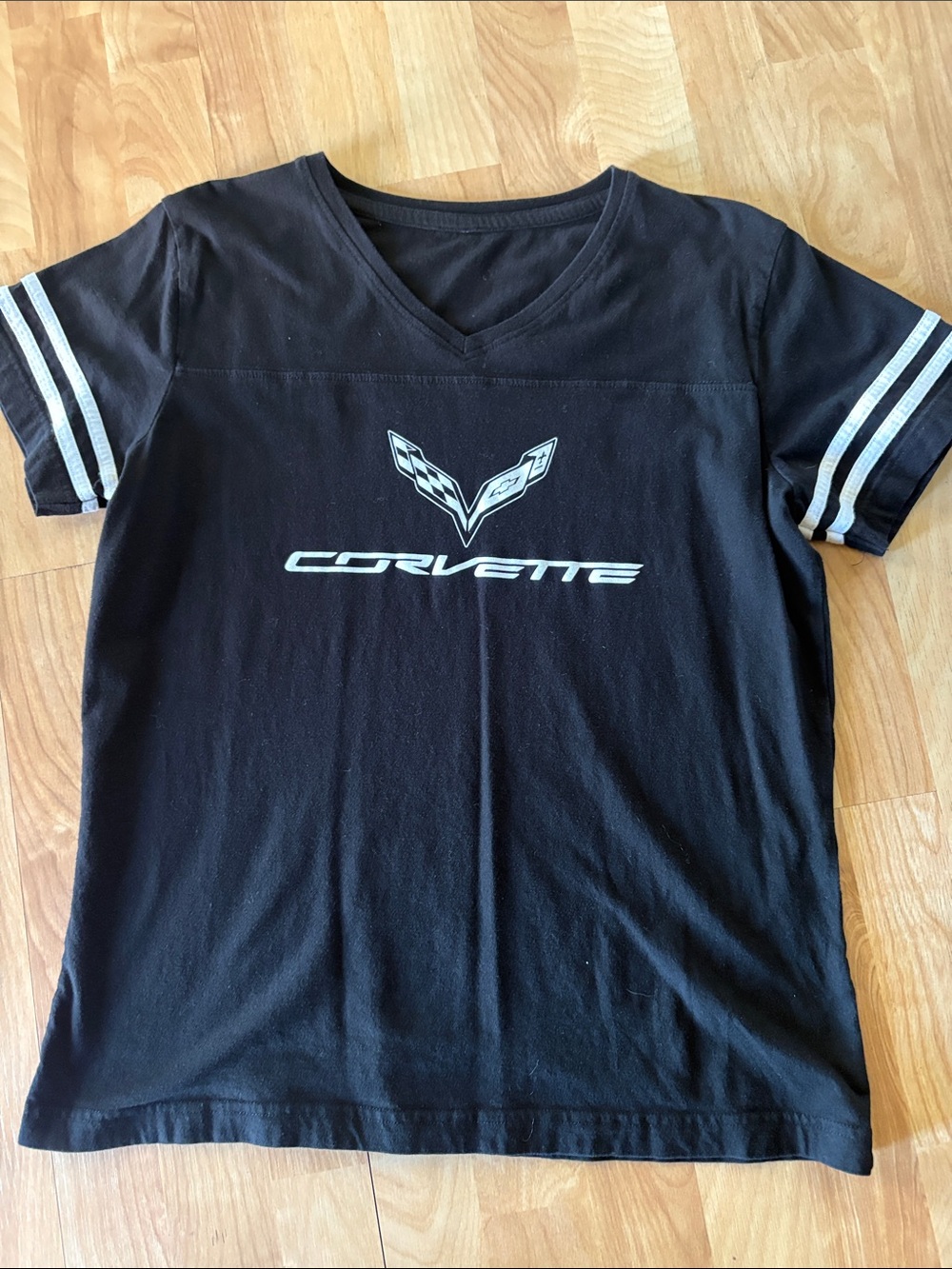 Corvette Black Logo V-Neck Tee